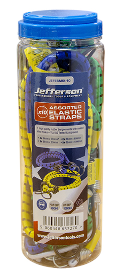 Jefferson - 10 Piece Assorted Elastic Straps (JEFESMIX-10)