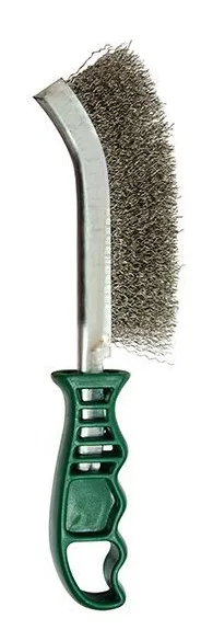 Jefferson -  Plastic Handle Stainless Steel Wire Brush (Green) - JEFBRPSS04