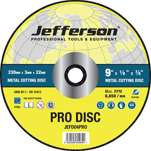 Jefferson 230mm x 3mm Metal Cutting Disc - JEFD04PRO