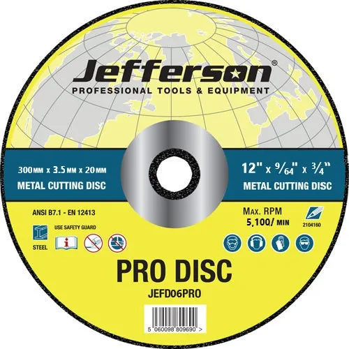 Jefferson 300mm x 3.5mm Metal Cutting Disc - JEFD06PRO