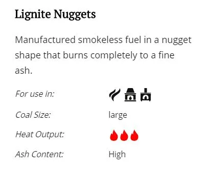 Hayes Lignite Nuggets 1 Tonne - Smokeless