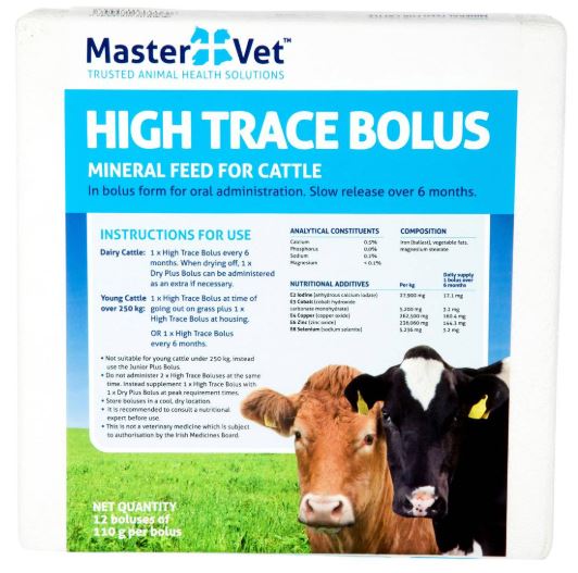 MasterVet High Trace Cattle Bolus - 12 x 110g