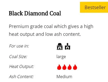 Hayes Premium Black Diamond Polish Coal 1 Tonne